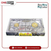 Marshal Gas Stove Cleaning Tray Easy Cooking 1 Heavy Duty Burner & 1 Medium Size Burner - Onestopmall.pk